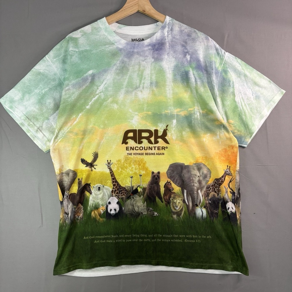 Kerusso Noahs Ark Encounter Graphic Jesus Tee T-Shirt All Over Print Size XL